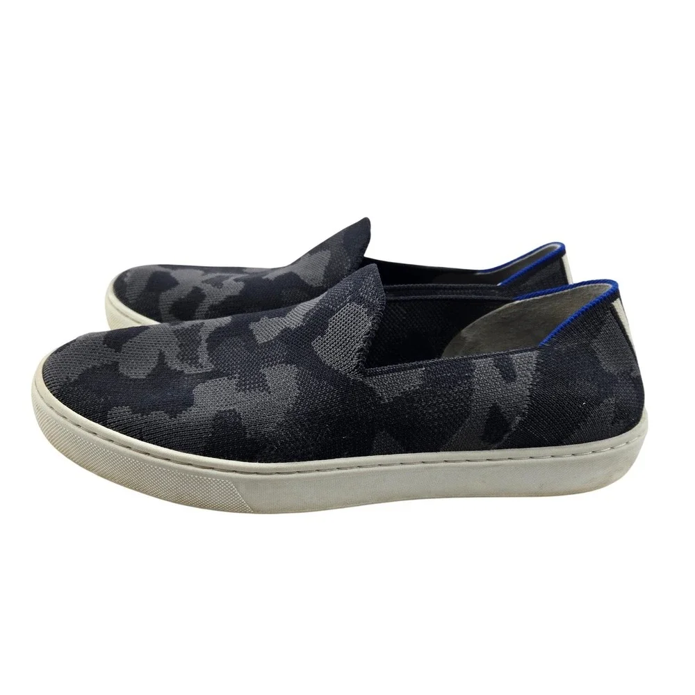 Rothy's The Sneaker Grey Camo Slip On Knit Shoes Womens 9.5 Washable Sustainable